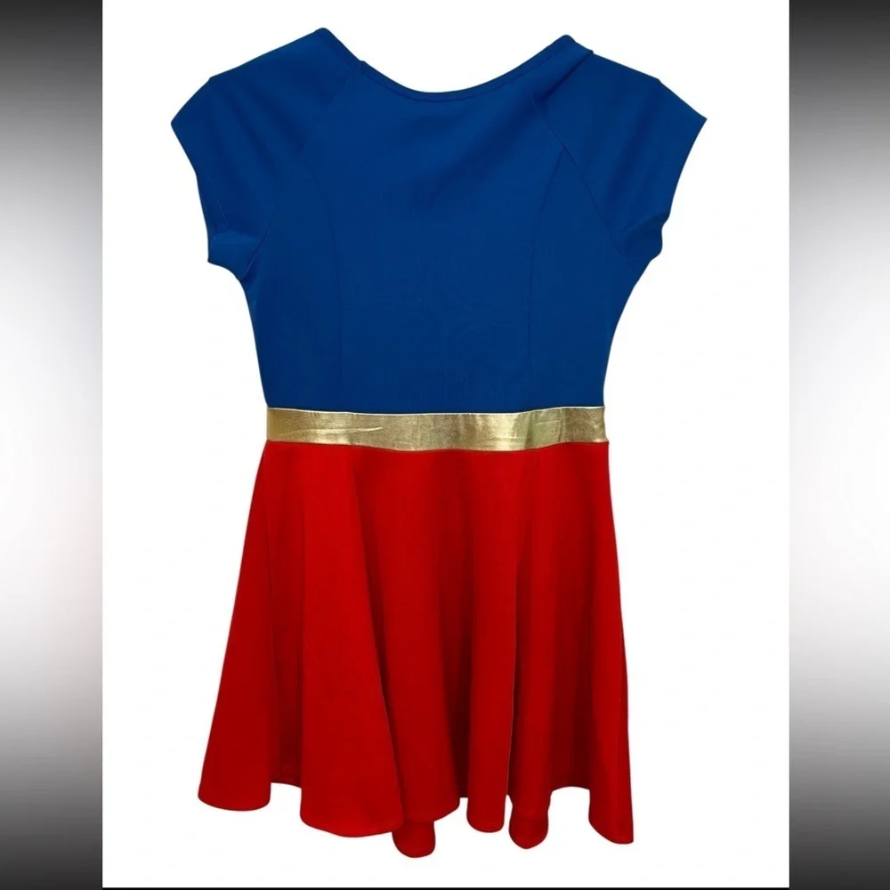 SuperMan Superwoman Halloween Costume - Blue, Red, and Gold, Youth Size XL